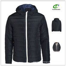 2015 impermeável com capuz acolchoado brilhante jaqueta de nylon mens para o inverno